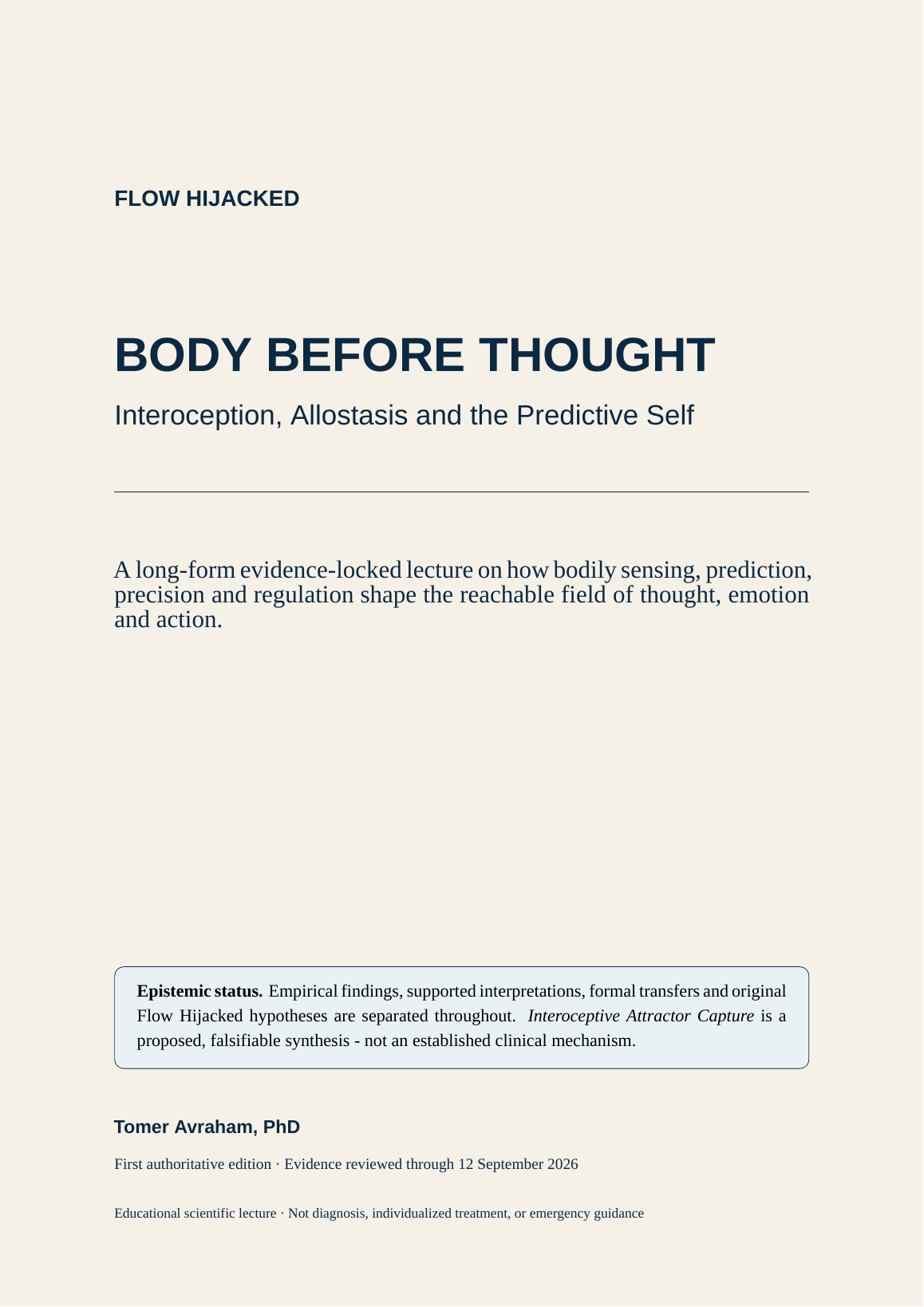 Cover of Body Before Thought