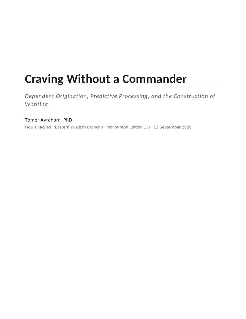 English cover of Craving Without a Commander by Tomer Avraham