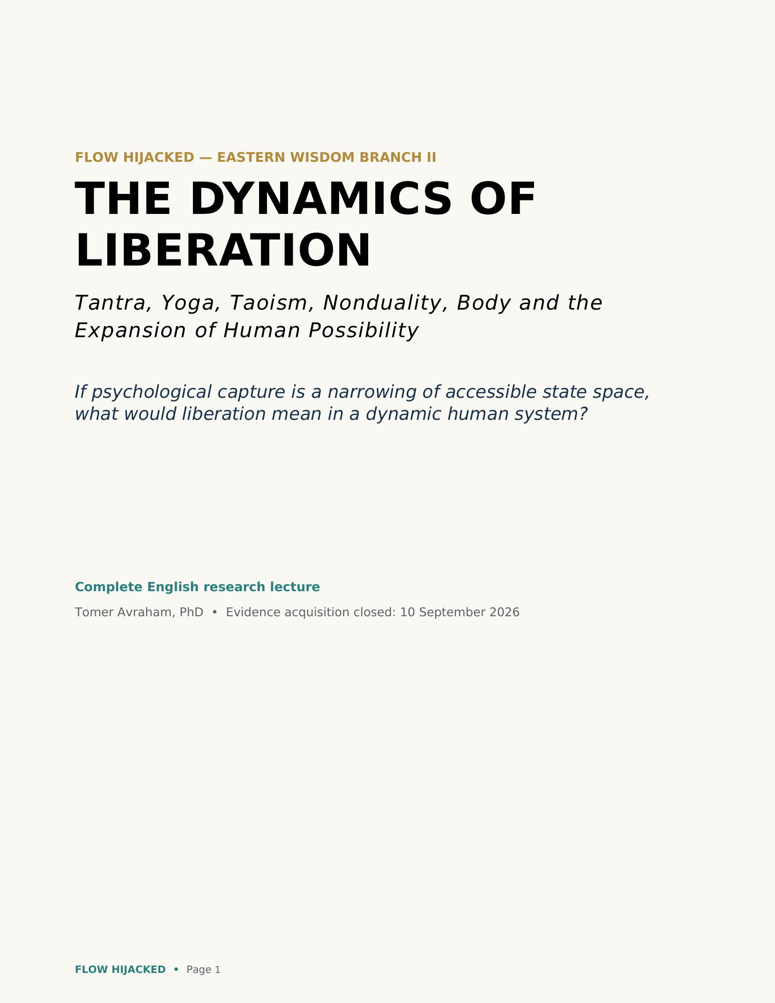 English cover of The Dynamics of Liberation, a Flow Hijacked lecture